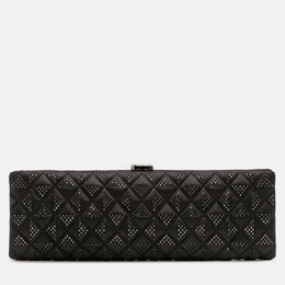 Chanel Black CC Quilted Iridescent Lambskin Crystal Long Clutch 1199308