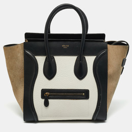 Celine Tricolor Nubuck and Leather Mini Luggage Tote 1199382