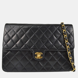 Chanel Turnlock Flap Medium Black Lambskin Leather Shoulder Bag 1199342