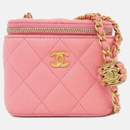 Chanel Pearl Crush Pink Leather Vanity Shoulder Bag 1199247