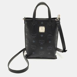 MCM Black Visetos Coated Canvas Mini Essential Crossbody Bag 1198795