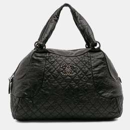 Chanel Black CC Quilted Aged Calfskin Coco Rider Bowling Bag 1198781