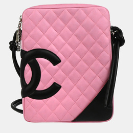 Chanel Cambon Ligne Pink Black Calfskin Crossbody Bag 1198685