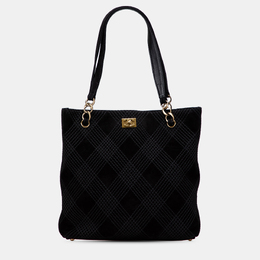 Chanel Black CC Stitched Suede Tote 1198824