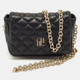 CH Carolina Herrera Black Quilted Leather Chain Crossbody Bag 1198720