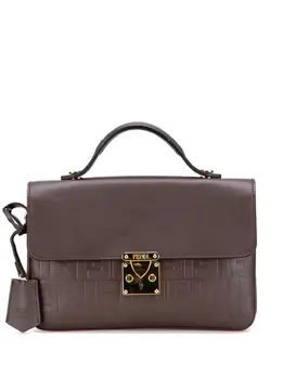 Fendi 2010-2025 Zucca Embossed Leather Handle clutch bag 31778334