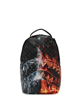 Sprayground checked-pattern graphic-print backpack 30990169