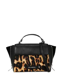 Karl Lagerfeld small K/Hardware leopard top handle bag 30684968