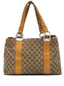 Gucci 2016-2024 Medium GG Canvas Bamboo Libeccio tote bag 31779159