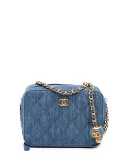 Chanel 2021 Quilted Denim Pearl Crush Camera Bag crossbody bag 31768355