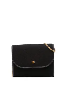 Chanel 1984-1986 CC Quilted Jersey Chain Flap crossbody bag 31767477