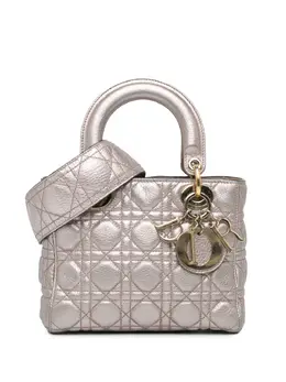 Christian Dior 2017 Small Metallic Grained Calfskin Cannage Supple Lady Dior satchel 31780367
