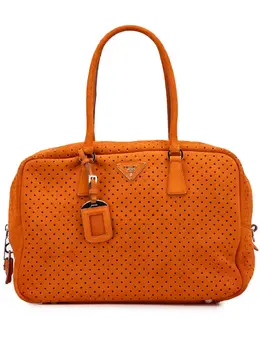 Prada 2010-2025 Scamosciato Perforated Bauletto shoulder bag 31800243