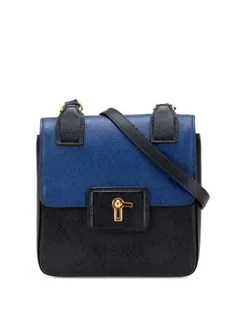 Prada 2000-2025 Bicolor Saffiano Cuir Flap crossbody bag 31800107