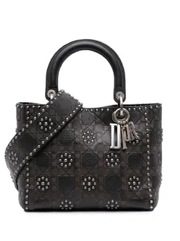 Christian Dior 2017 Medium Calfskin Cannage Embossed Flower Studded Supple Lady Dior satchel 31802018