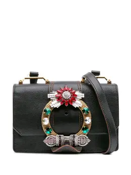Miu Miu 2010-2025 Goatskin Madras Soft Calf Crystal Embellished crossbody bag 31801272