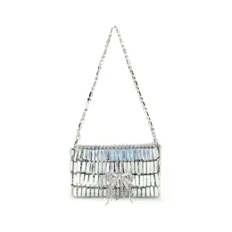 Self-Portrait Silver crystal bow mini Shoulder Bag seaw25302slsilverbb
