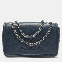 Chanel Navy Blue Quilted Caviar Leather Medium Timeless CC Flap Bag 1201044