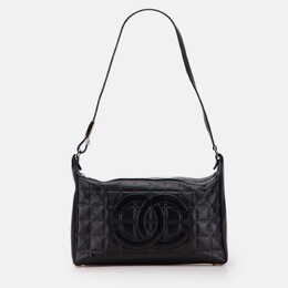 Chanel Black Medium Lambskin Chocolate Bar Shoulder Bag 1200931