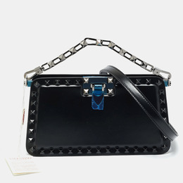 Valentino Black Leather Rockstud Clutch 1201015