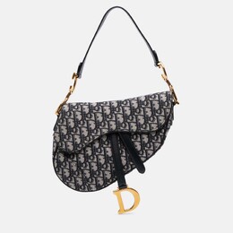 Christian Dior Blue Oblique Canvas Saddle Bag 1200410