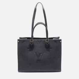 Louis Vuitton On The Go Mm Shoulder Tote Bag M45595 Monogram Empreinte Noir Used 1200347