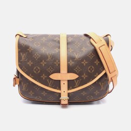 Louis Vuitton Saumur 30 Shoulder Bag M42256 Monogram Canvas Leather Brown Used 1200318