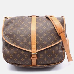 Louis Vuitton Saumur 35 Shoulder Bag M42254 Monogram Canvas Leather Brown Used 1200270