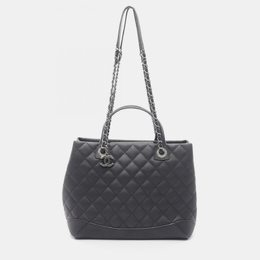 Chanel Matelassé Black Leather CC Coco Shoulder Tote SHW 1200197