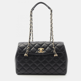Chanel Matelasse Coco CC Black Lambskin Chain Tote Bag GHW 1200213