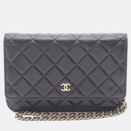 Chanel Matelasse Black Lambskin Leather Crossbody Bag 1200209