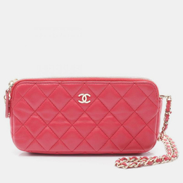 Chanel Matelasse Red Lambskin Leather Crossbody Bag 1200186