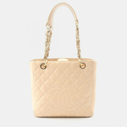 Chanel Matelasse PST Calfskin Beige Chain Shoulder Tote Bag 1200204