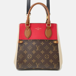 Louis Vuitton Fold Tote Cerise/Cream/Brown Monogram Calf Leather Size Pm 1200112