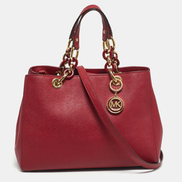 Michael Kors Red Leather Medium Cynthia Satchel 1199992