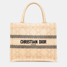 Christian Dior Brown Small Raffia Cannage Book Tote 1199966