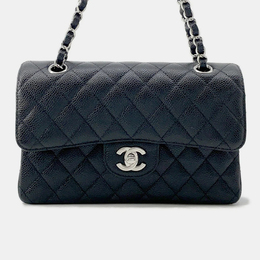Chanel Classic Double Flap Black Caviar Leather Shoulder Bag 1200094