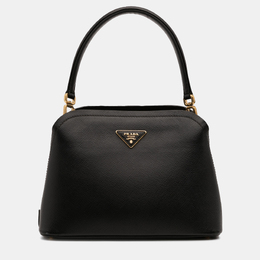 Prada Black Medium Saffiano Matinee Satchel 1200070