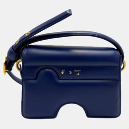 Off-White Burrow 22 Blue Leather Shoulder Bag 1199519