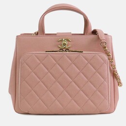 Chanel Pink CC Quilted Caviar Business Affinity Satchel 1199740