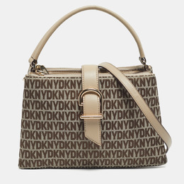 DKNY Beige Signature Canvas and Leather Deena Top Handle Bag 1199722