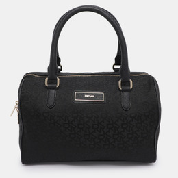 DKNY Black Canvas and Leather Satchel 1199408