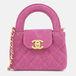 Chanel CC Pink Denim Chain Shoulder Bag 1199274