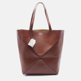 Loewe Puzzle Fold Large Brown Leather Tote Bag 1199296