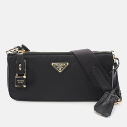 Prada Tessuto Black Nylon Leather Shoulder Bag 1199291