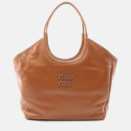Miu Miu Ivy Large Brown Leather Tote Bag 1199306