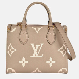 Louis Vuitton On The Go PM Beige Monogram Empreinte Leather Tote Bag 1199301