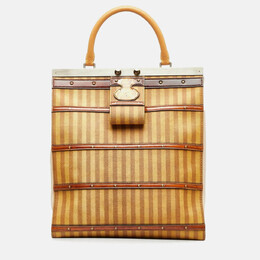 Louis Vuitton Crown Frame GM Brown PVC Leather Tote Bag 1199299