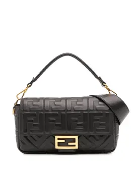 Fendi 2000-2010 Zucca Embossed Leather Baguette satchel 31827353