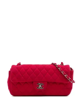 Chanel 2009-2010 Quilted Jersey East West Single Flap shoulder bag 31827408
